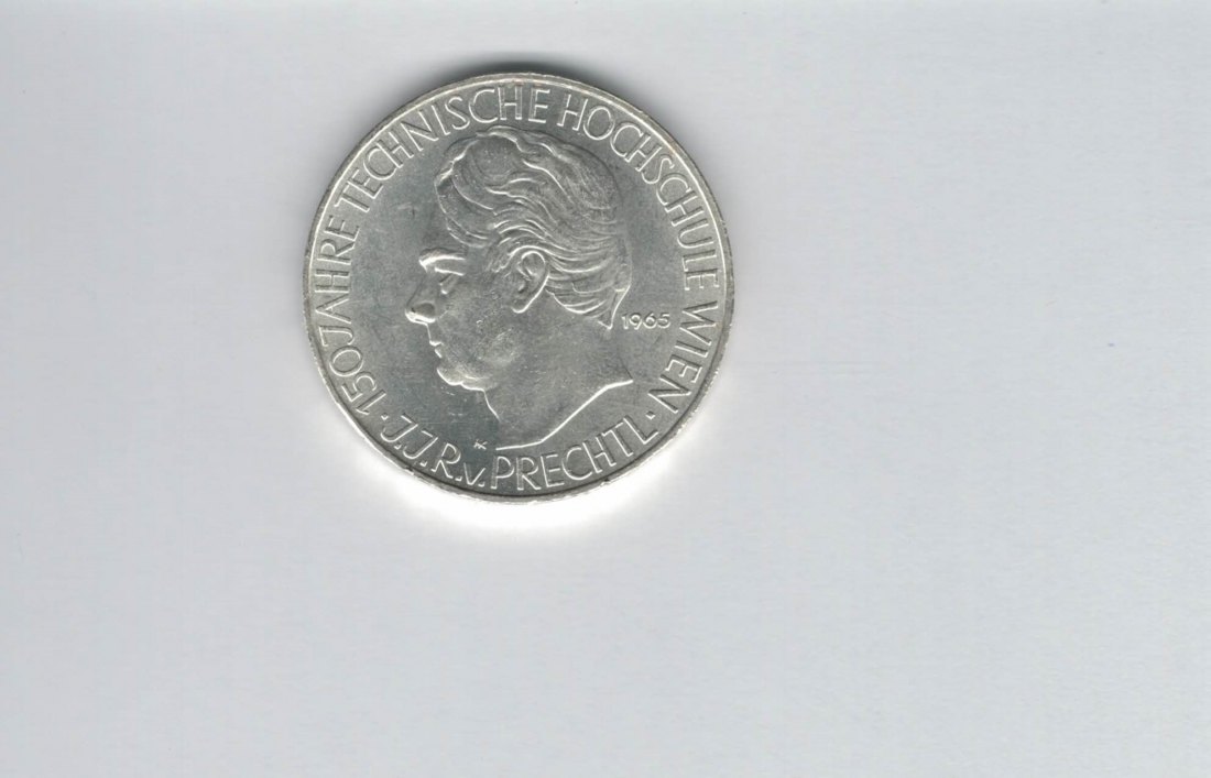  25 Schilling 1965 150 Technische Hochschule Wien Ag 10,4g fein Österreich Spittalgold9800 4588/11   