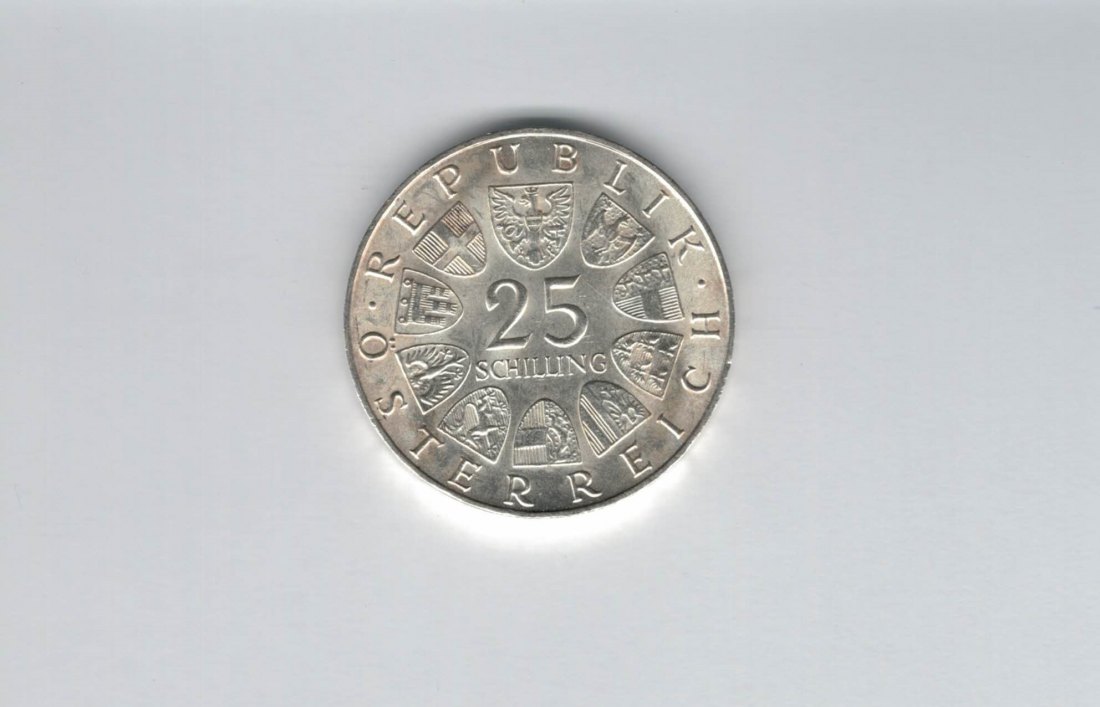  25 Schilling 1967 Maria Theresia silber 10,4g fein Österreich 2. Rep Spittalgold9800 (4588/13)   