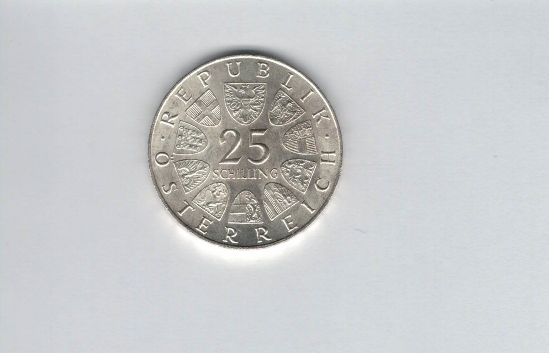  25 Schilling 1968 Hildebrandt silber 10,4g fein 2. Rep Österreich Spittalgold9800 (4588/14)   