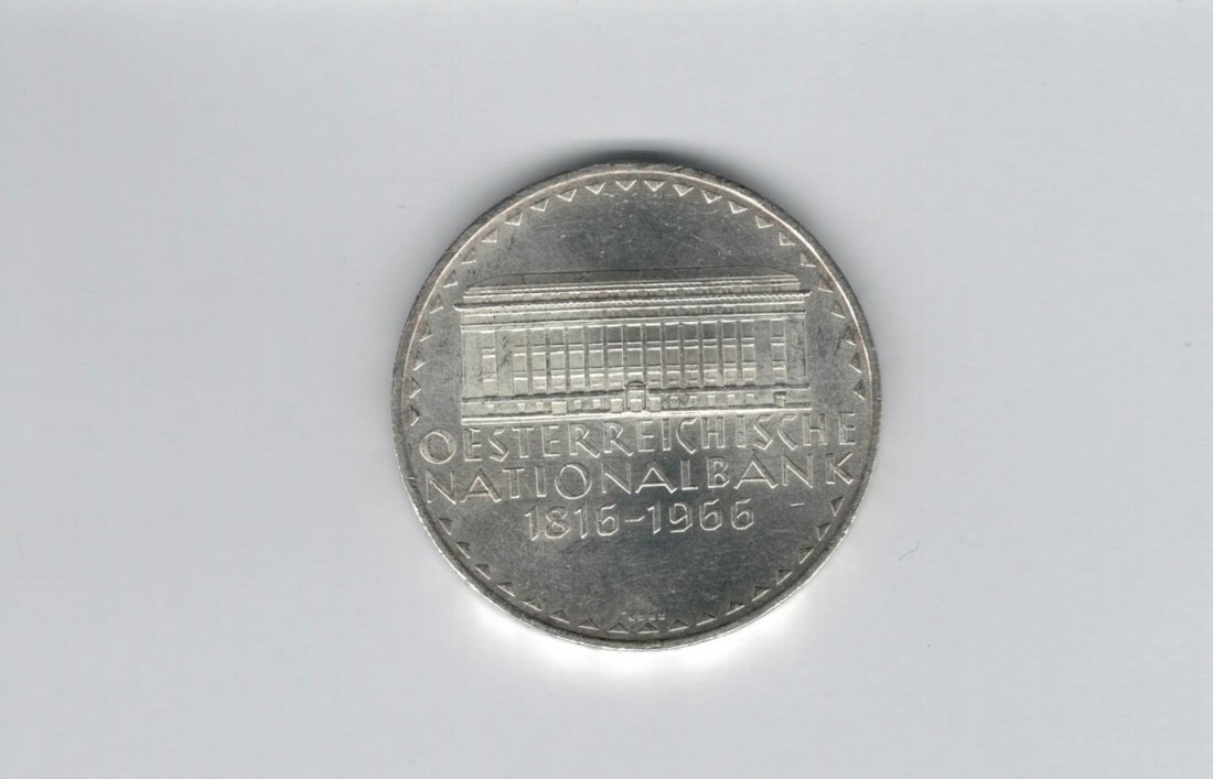 50 Schilling 1966 150 Jahre Nationalbank silber 18g fein Österreich Spittalgold9800 (4584/5)   