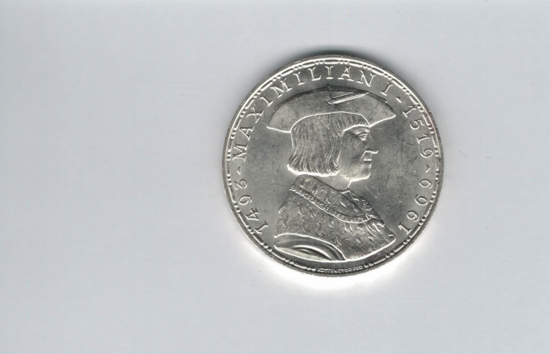  50 Schilling 1969 Kaiser Maximilian I. silber 18g fein Österreich Spittalgold9800 (4584/8)   