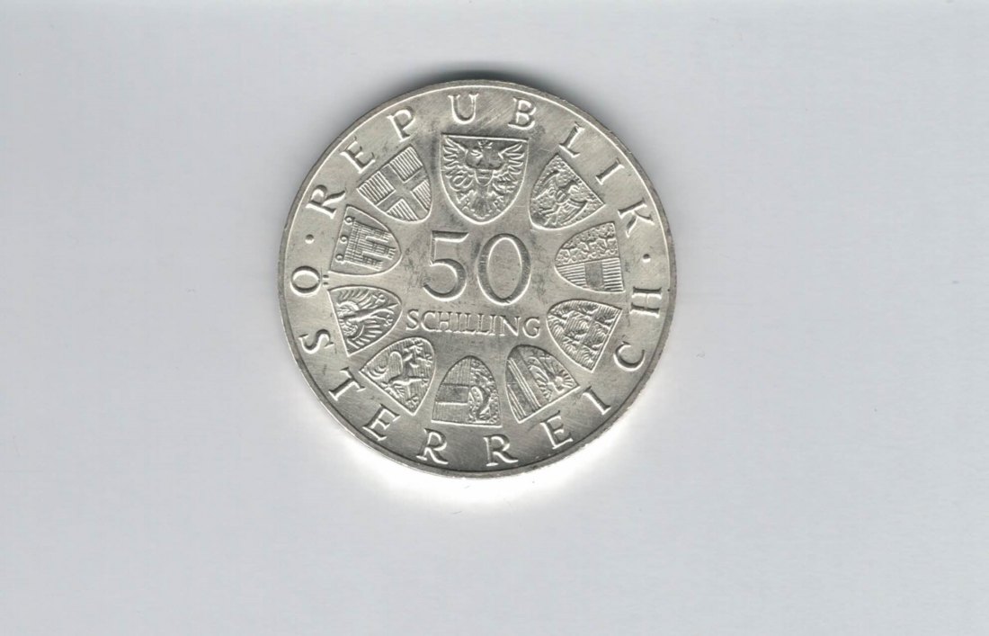  50 Schilling 1969 Kaiser Maximilian I. silber 18g fein Österreich Spittalgold9800 (4584/8)   