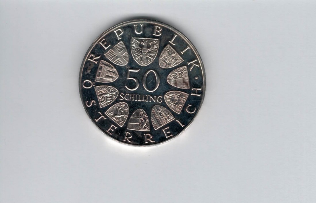  50 Schilling 1970 300 Jahre Universität Innsbruck 18g fein silbe Österreich Spittalgold9800 (4584/9)   