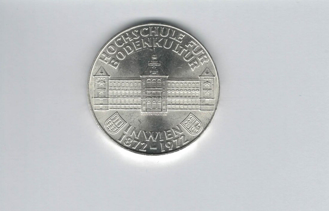  50 Schilling 1972 100 J. Hochschule für Bodenkultur Ag 18g fein Österreich Spittalgold9800 (4584/13)   