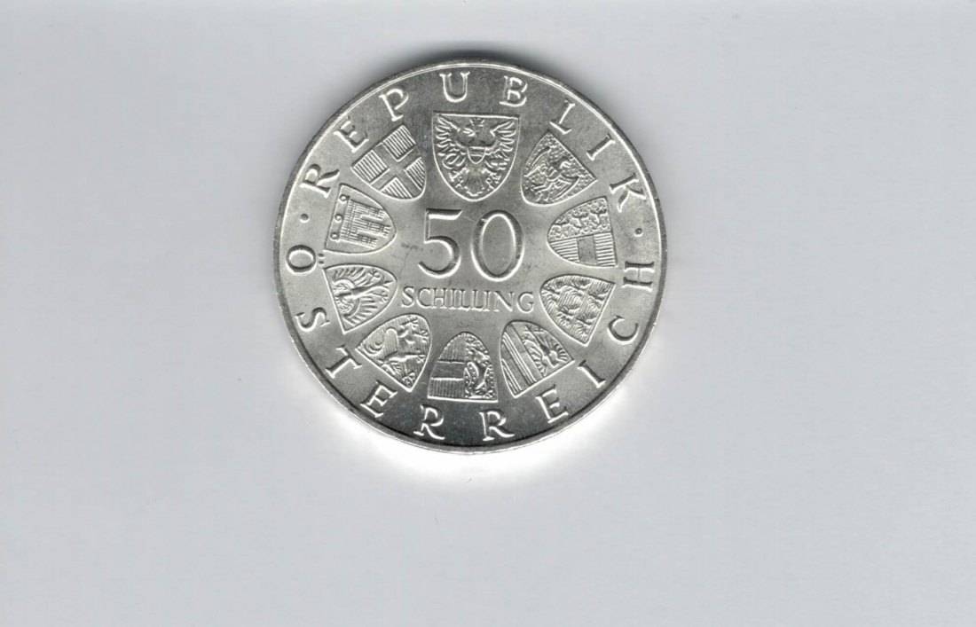  50 Schilling 1972 100 J. Hochschule für Bodenkultur Ag 18g fein Österreich Spittalgold9800 (4584/13)   