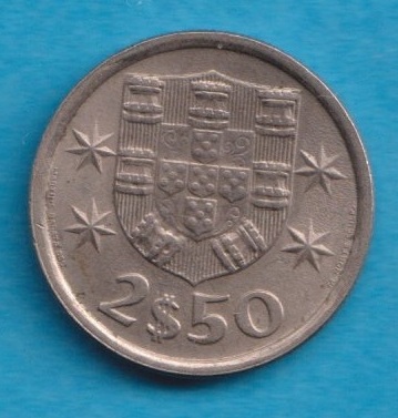  Portugal 2 1/2 Escudos 1973   