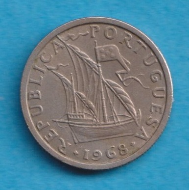  Portugal 2 1/2 Escudos 1968   
