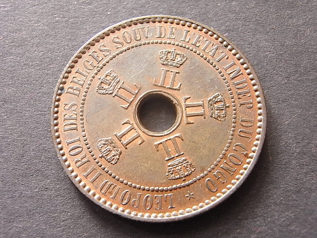  Belgisch Kongo 5 Cent 1887 unc   