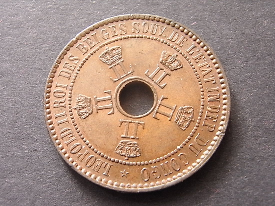  Belgisch Kongo 5 Cent 1888 unc   