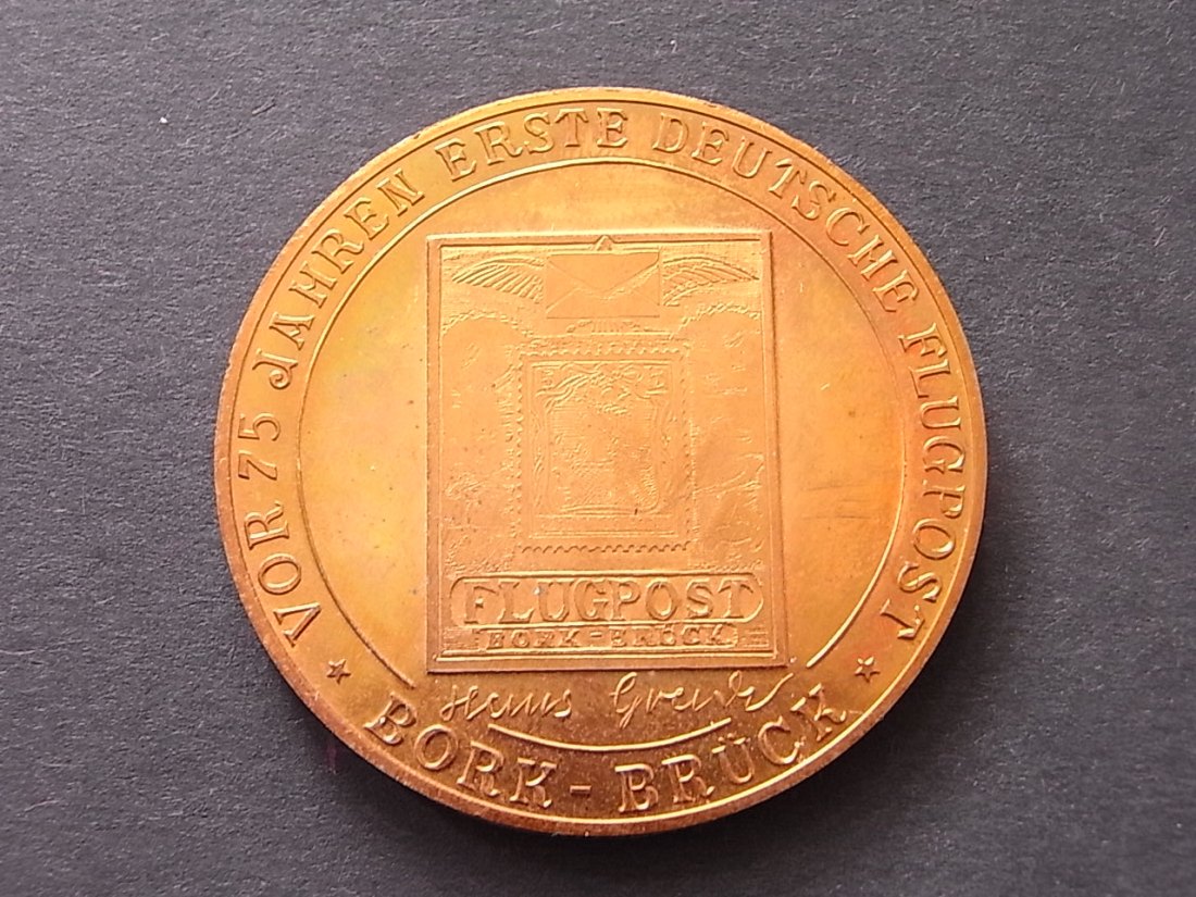  Saalfeld Medaille Post und Verkehr mit Grade Eindecker 40mm Proof   