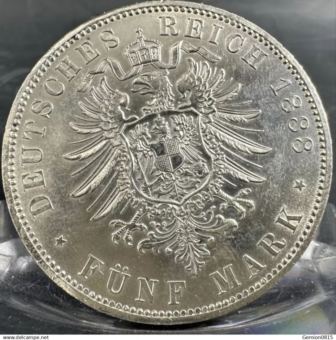  5 MARK Preußen 1888 JÄGER 99 VZ+/Stglz   