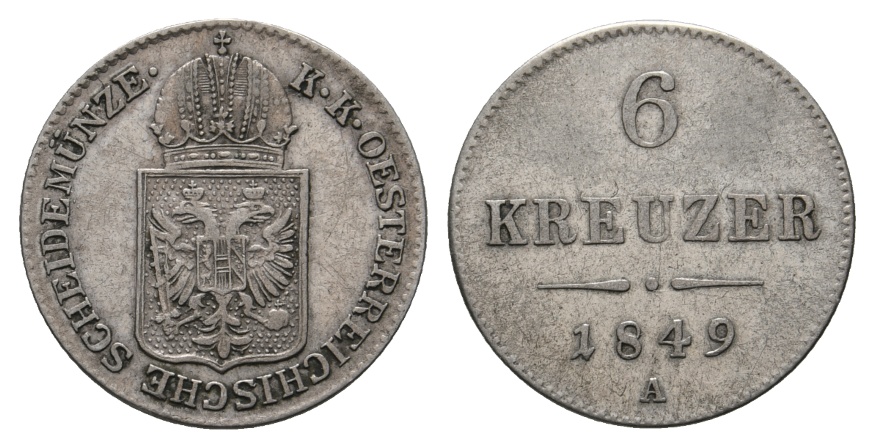  Altdeutschland; Österreich; Kleinmünze 1849   
