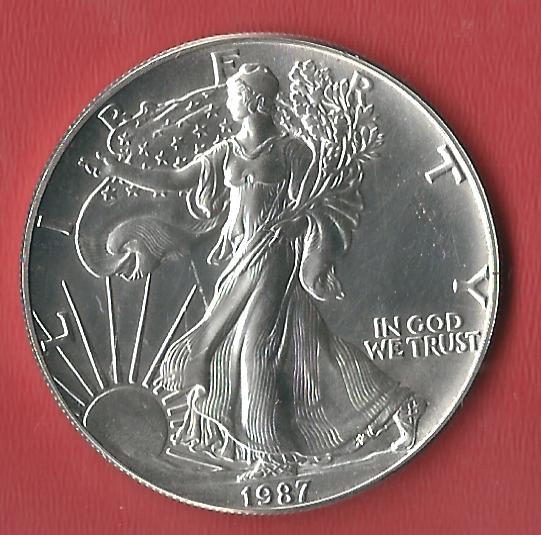  Silver Eagle 1987 Koblenzer Muenzen Studio Münzankauf Koblenz Frank Maurer AL431   