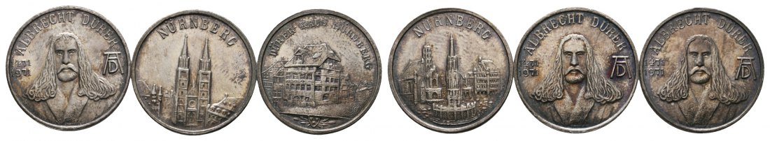  Medaille; Nürnberg; Albrecht Dürer; 3 Stück   