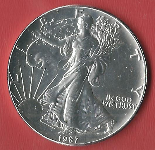  Silver Eagle 1987 Koblenzer Muenzen Studio Münzankauf Koblenz Frank Maurer AL433   