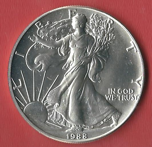  Silver Eagle 1988 Koblenzer Muenzen Studio Münzankauf Koblenz Frank Maurer AL434   