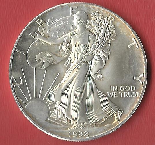  Silver Eagle 1992 Koblenzer Muenzen Studio Münzankauf Koblenz Frank Maurer AL435   