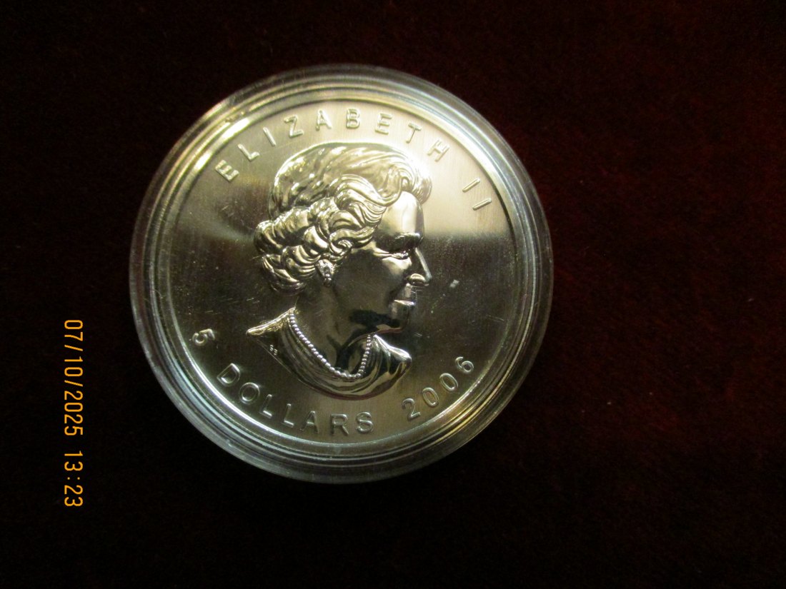  Kanada 5 Dollars 2006 Color, 9999er Silber Gewicht: 31,1g   