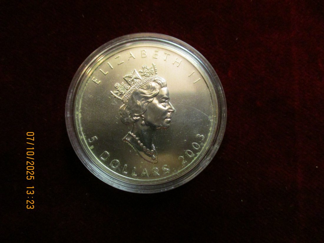  Kanada 5 Dollars 2003 Color, 9999er Silber Gewicht: 31,1g   