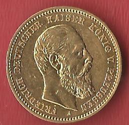  10 Mark Preussen Friedrich III 1888 Münzenankauf Koblenz Frank Maurer AL 439   