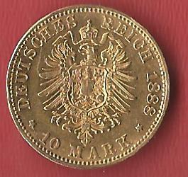  10 Mark Preussen Friedrich III 1888 Münzenankauf Koblenz Frank Maurer AL 439   