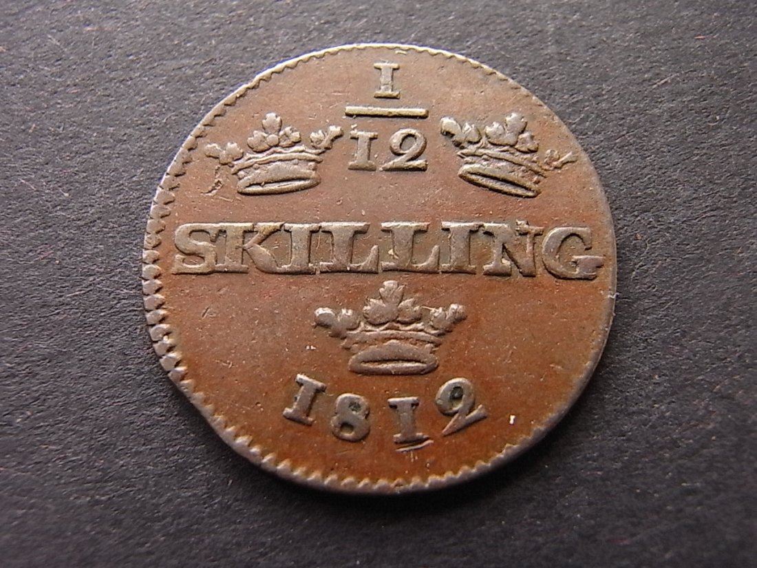  Schweden 1/12 Skilling 1812 ss+   