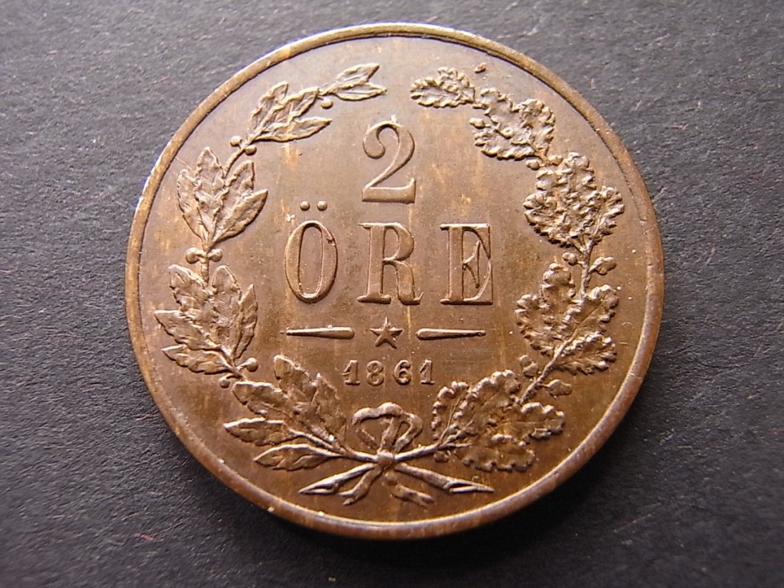  Schweden 2 Öre 1861 vzgl   