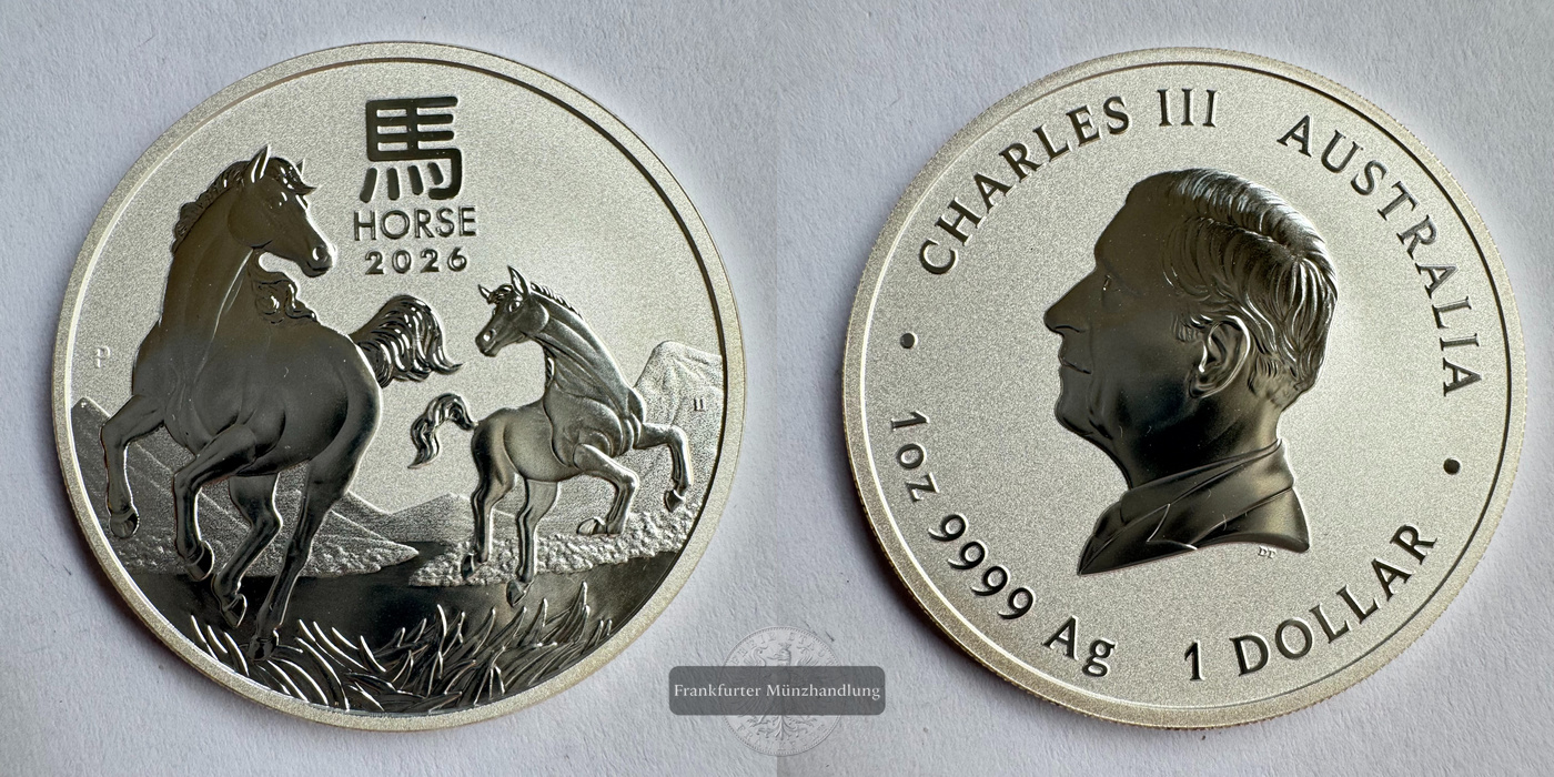  Australien 1 Dollar Charles III Year of the Horse 2026 FM-Frankfurt N#483798 Feinsilber: 31,1g   