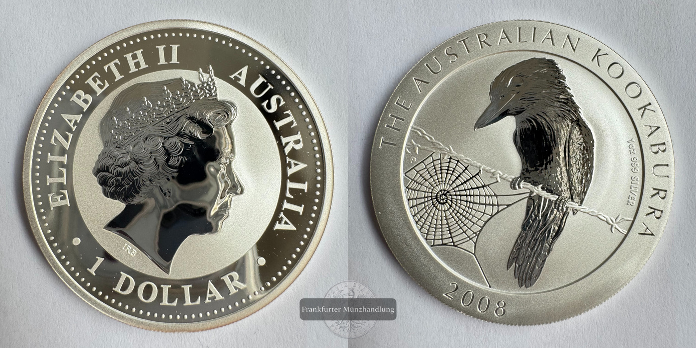  Australien 1 Dollar 2008 Kookaburra FM-Frankfurt KM#1760 Feinsilber: 31,1g   
