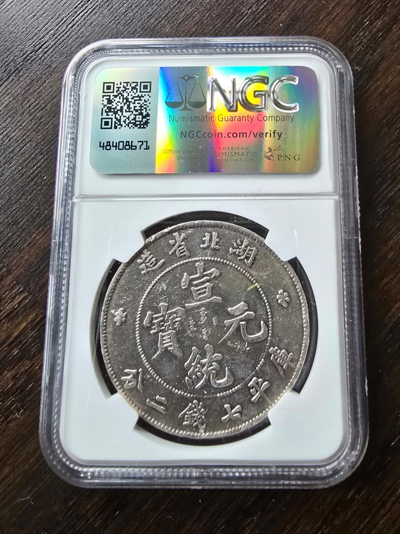  CHINA NGC (1909-11)S$1 HUPEH L&M-187 AU DETAILS CHOPEMARKED CLEANED 1 Silberdollar -015   