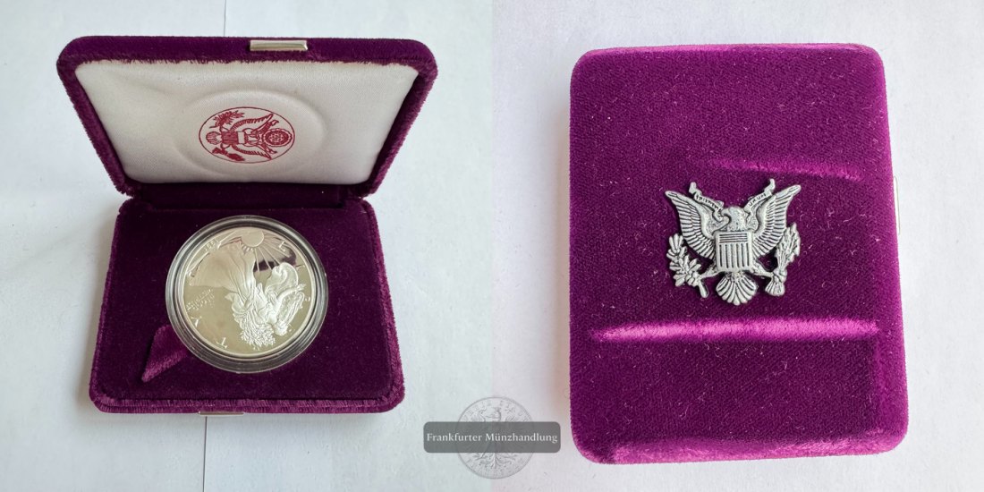  USA 1 Dollar 1991 Walking Liberty FM-Frankfurt KM#273 Feinsilber: 31,1g   