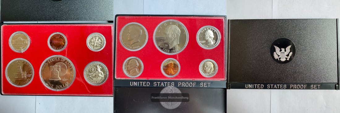  USA 1976 Proof Set  FM-Frankfurt Kupfer-Nickel, Bronze   