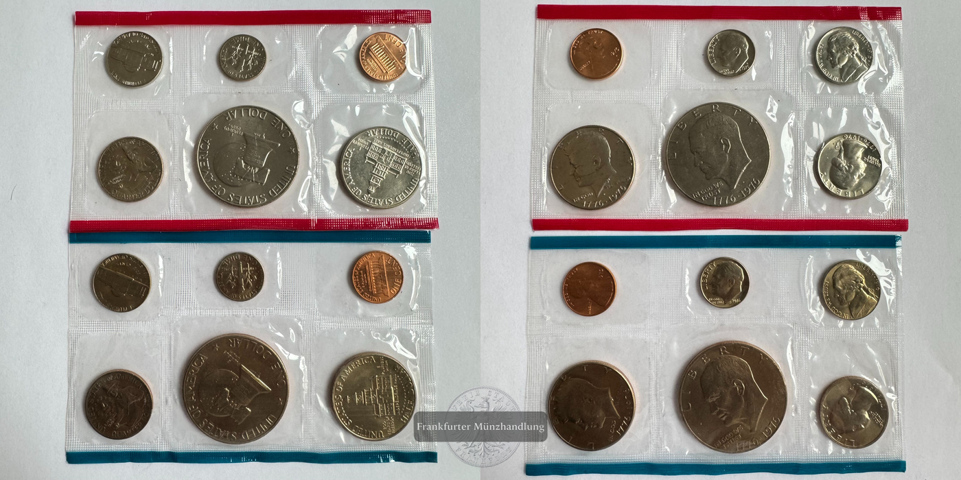  USA 2x Unc Mint Set 1976 FM-Frankfurt   