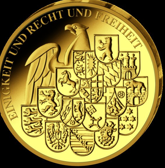  Gold Medaille 35:Jahre Deutsche Einheit Stempelglanz Feingold 999/1000 0,35 Gramm   