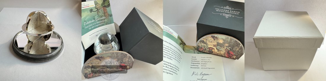  Deutschland 300 Jahre Baron Münchhausen Silber-3D Kunstwerk FM-Frankfurt Feinsilber: ca. 69g   