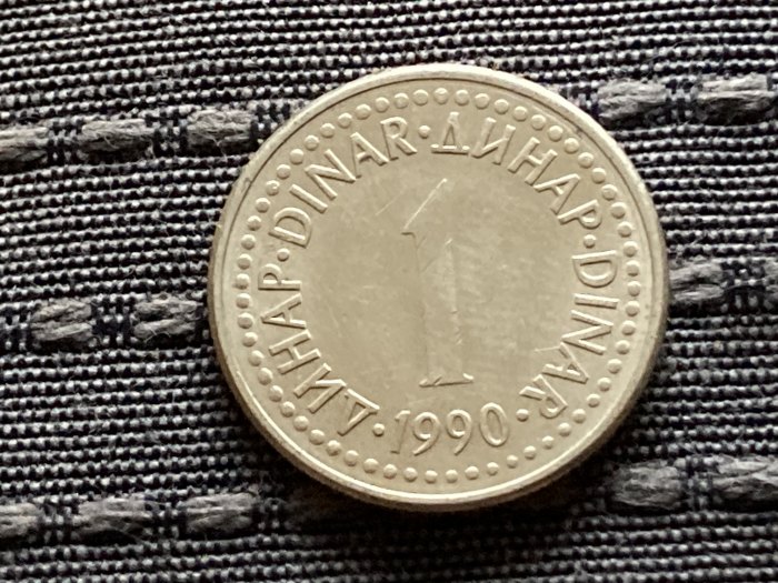  Münze Münzen Umlaufmünze Jugoslawien 1 Dinar 1990   