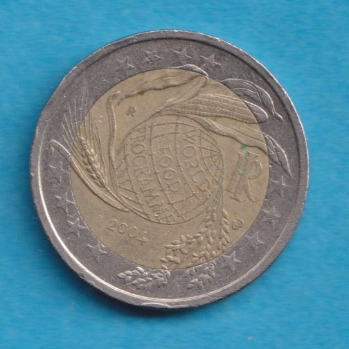 Italien 2 Euro Gedenkmünze 2004 Welternährungsprogramm