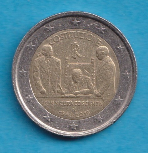 Italien 2 Euro 2018 70 Jahre Verfassung