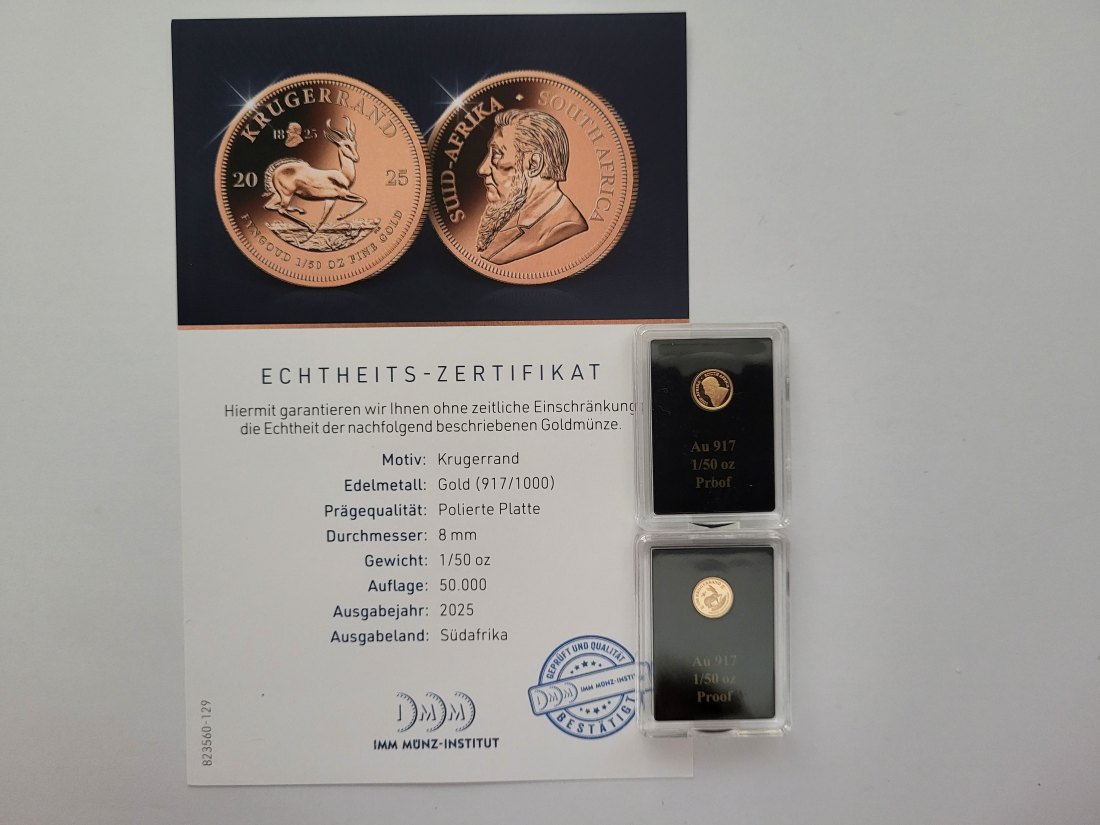  Krugerrand 2025 Goldmünze 1/50 Oz 917/1000 Süd Afrika Spittalgold9800 (5530   