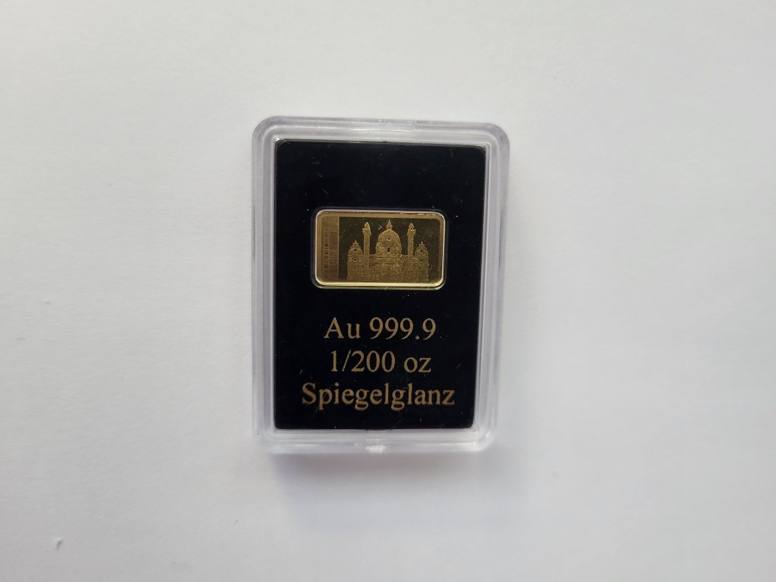  Goldbarren 1/200 Oz Karlskirche Österreich Spittalgold9800 (5527   