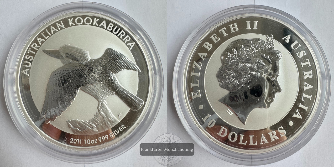  Australien  10 Dollar 2011 Kookaburra   FM-Frankfurt  Feinsilber: 311g pp   