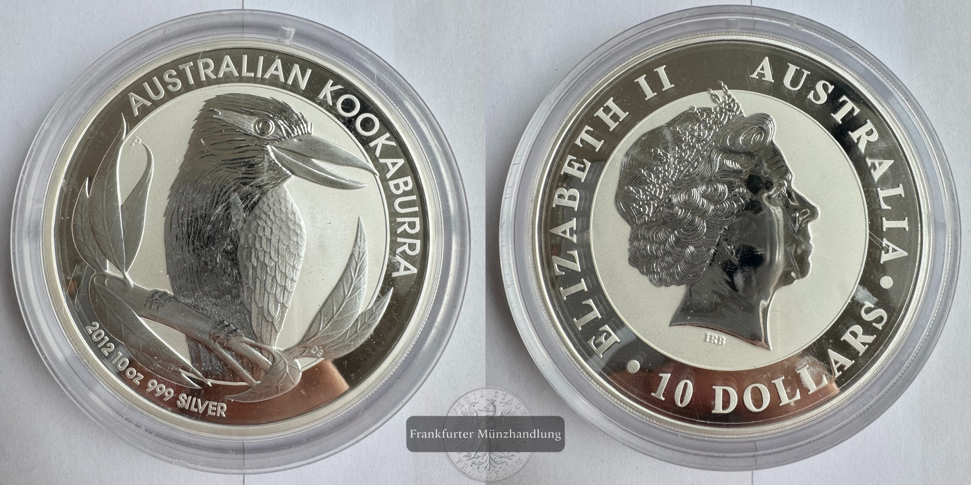  Australien  10 Dollar 2012 Kookaburra  FM-Frankfurt  Feinsilber: 311g   