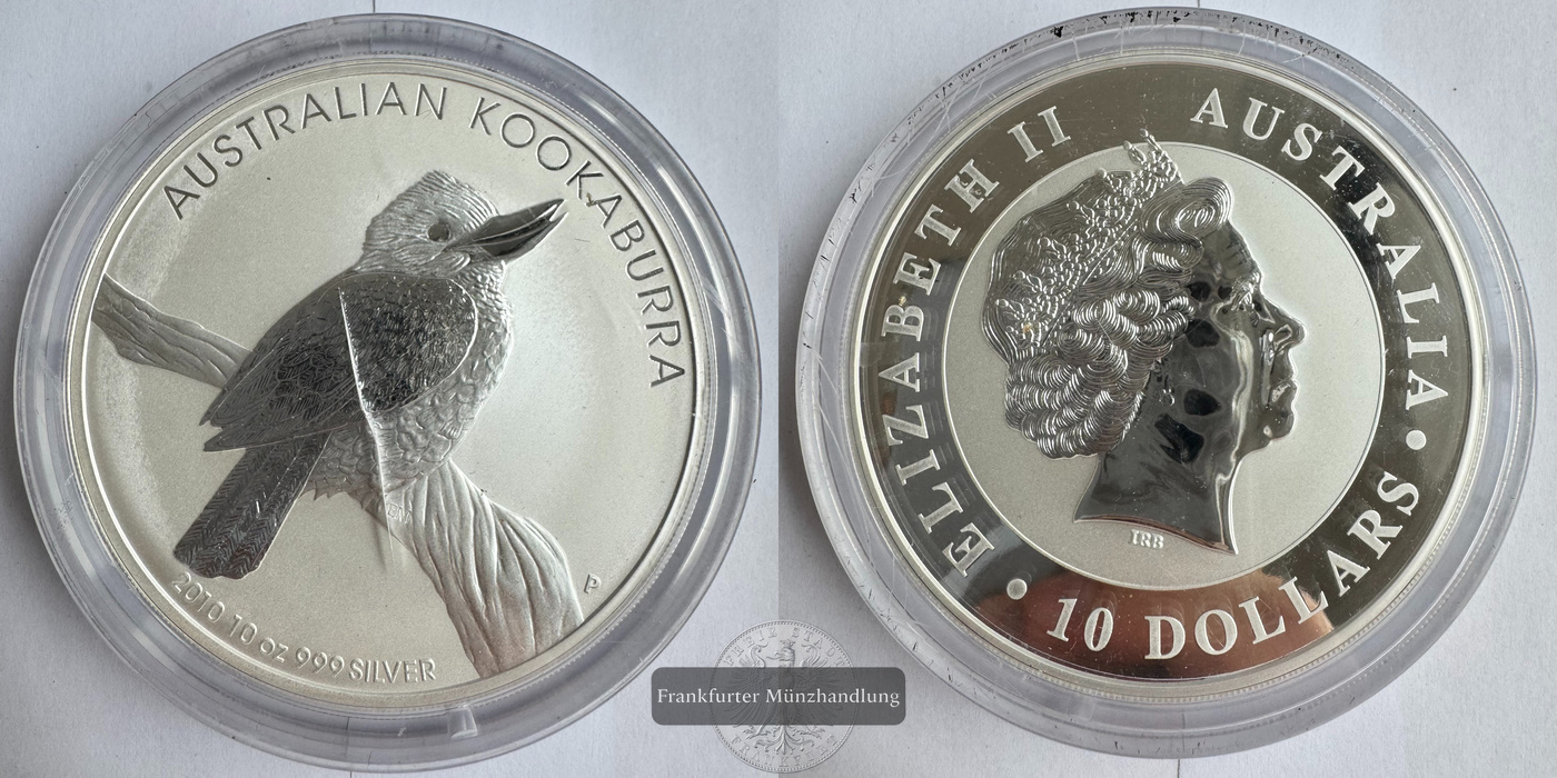  Australien  10 Dollar Kookaburra 2010  FM-Frankfurt  Feingewicht: 311g   