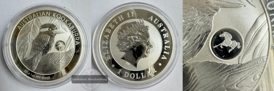  Australien 1 Dollar 2014  Kookaburra Horse Privy FM-Frankfurt KM#2117 Feinsilber: 31,07g   