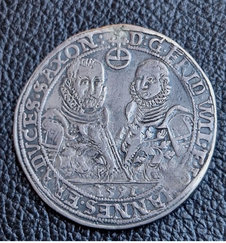  Sachsen Weimar 1 Taler 1591 Friedrich Wilhelm und Johann 1573-1603   