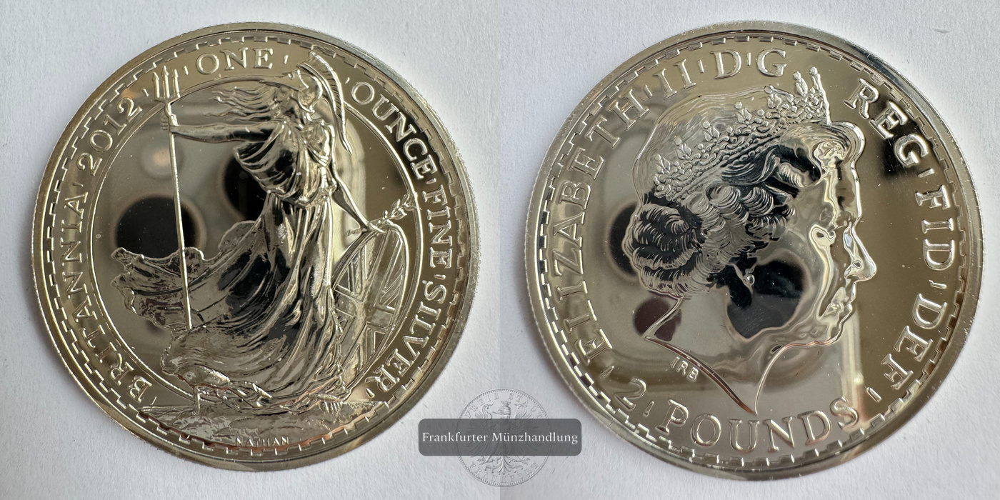  UK 2 Pounds Standing Britannia 2012 (1998-2012) FM-Frankfurt KM#1029 Feinsilber: 31,1g   