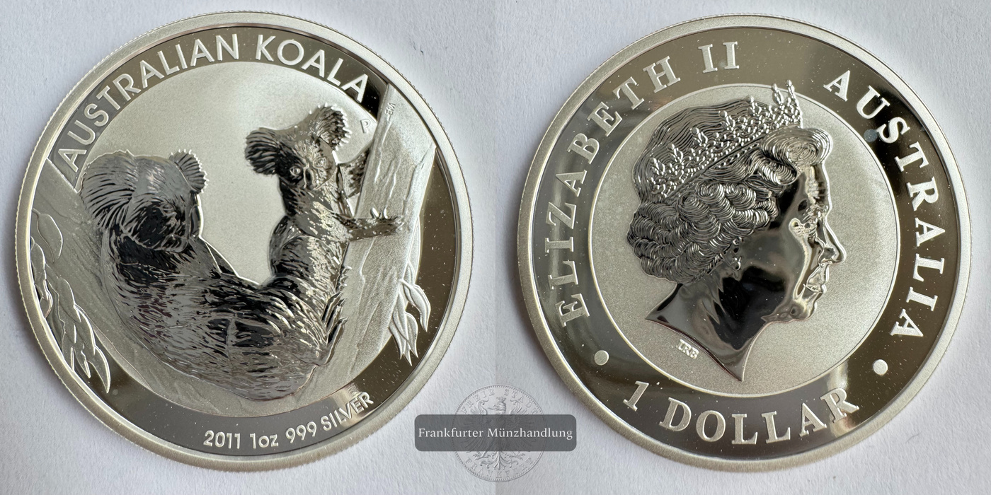  Australien 1 Dollar 2011 Koala  FM-Frankfurt KM#1689 Feinsilber: 31,1g   