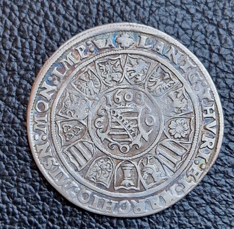  Sachsen Coburg Eisenach 1/2 Taler 1608 Johann Casimir seltenes Jahr   