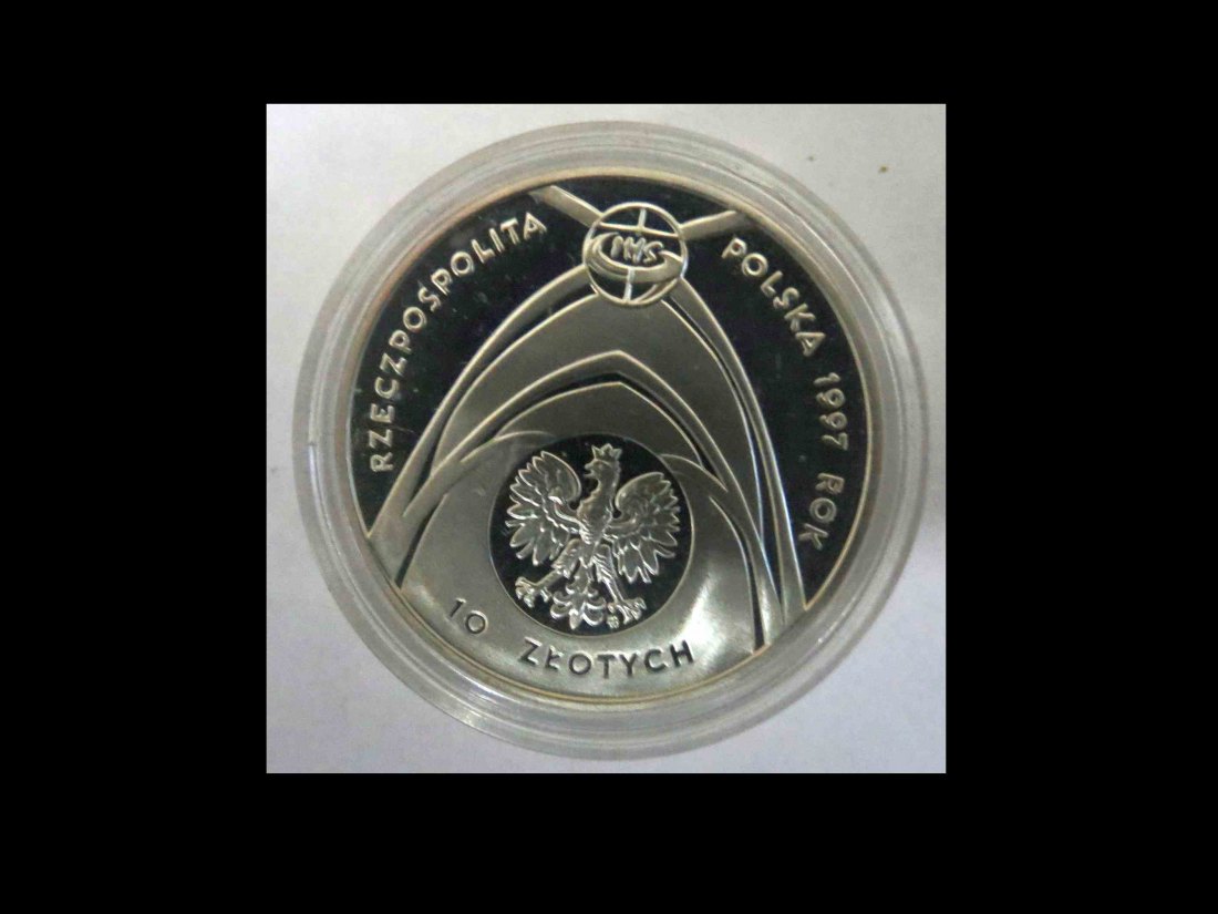  Silbermünze Polen 10 Zloty 1997 Johannes Paul II. 925er Silber  14,14 Gramm  gekapselt   