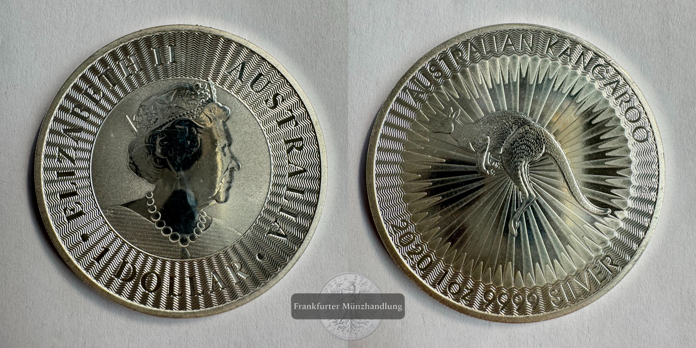  Australien 1 Dollar Australisches Kangaroo  2020  FM-Frankfurt KM#3695 Feinsilber: 31,1g   
